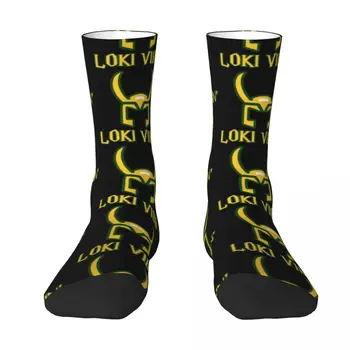 Носки Loki vibin', прозрачные носки с принтом, компрессионные носки, женские носки в стиле хип-хоп, мужские