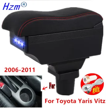 Для Toyota Yaris Vitz Коробка подлокотника для Toyota Yaris Vitz Хэтчбек 2006-2011 Коробка подлокотника автомобиля Коробка для хранения деталей интерьера с USB