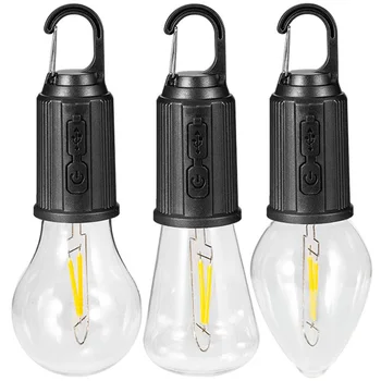 Портативный походный фонарь 600 мАч, светодиодная походная лампа с крючком, Портативный осветительный фонарь, зарядка типа C, Водонепроницаемый для пеших прогулок, рыбалки