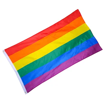 Радужный флаг из полиэстера, большой флаг гордости ЛГБТ, уличный баннер, принадлежности для вечеринок, подвесной флаг, баннер, флаги мира гордости (60 * 90 см)