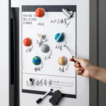 Магнитная наклейка на холодильник Home 3D Planet Космическая Луна Астронавт Космический корабль Земля Доска Креативное украшение дома Наклейка-магнит