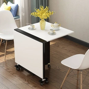 Ультратонкие обеденные столы для кухни, домашняя мебель, Съемный складной стол, Простые прямоугольные телескопические столы для маленькой квартиры