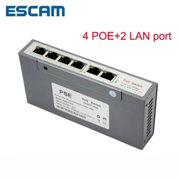 ESCAM 4-Канальный POE-Коммутатор на Расстоянии 10/100 М 150 м 85 Вт Постоянного тока и 2 Порта Lan для сетевой IP-Камеры POE Адаптер Питания