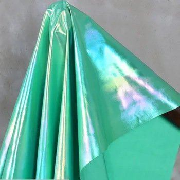 Озеро зеленое радужный градиентный голографический пуховик ткань конфетная бумага волшебный цвет нейлон водонепроницаемый яркий хлопок DIY ткань