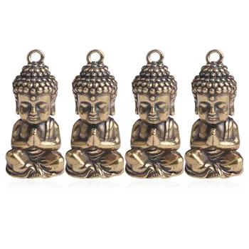4 Шт Статуя Будды Подвески-Талисманы Брелок Ретро Миниатюрное Украшение Винтажное Настольное Ремесло
