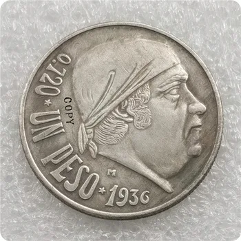 Мексика 1936 года, 1 песо (рисунок; Морелос) Копия монеты