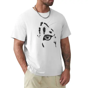 Футболка Snow Leopard Eye с графикой, черная футболка, мужские однотонные футболки