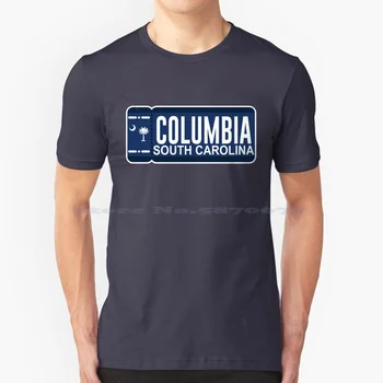 Футболка Columbia Ticket из 100% хлопка, футболка для путешествий, Бейсбол, футбол, Баскетбол, Колумбия, Южная Каролина, США