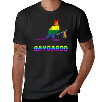 Новая футболка Gay Kangaroo Pride, ЛГБТ, Радужный сумчатый, Австралия, мужские футболки больших размеров, мужские футболки