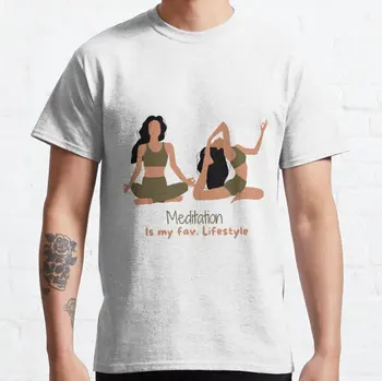 Медитация - мой стиль жизни 2023, новая модная футболка для спорта и отдыха, футболка с коротким рукавом