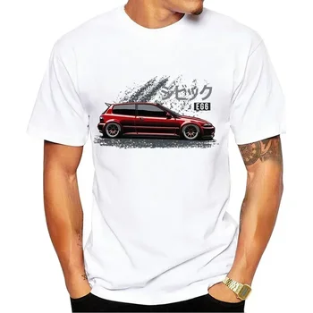 Повседневная белая футболка для мальчиков с принтом японского легендарного автомобиля JDM Civic Type R EG Sport classic