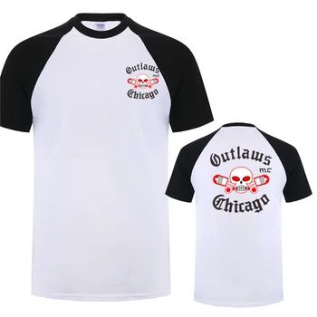 Модные крутые футболки MC Outlaws Chicago, мужские хлопковые футболки Outlaws Motorcycle Culb с коротким рукавом, топы