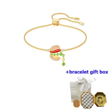 Высококачественный роскошный женский браслет с золотым рисунком гамбургера, подчеркивающий темперамент, красивый и трогательный, бесплатная доставка