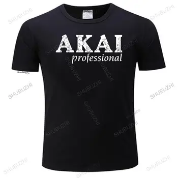 мужская высококачественная футболка с коротким рукавом vintage tee tops AKAI professional summer cotton brand свободная крутая футболка плюс размер