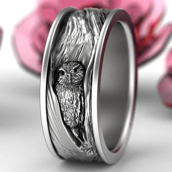 Новое кольцо с гальваническим покрытием в виде совы популярно в Европе и Америке для мужчин и женщин