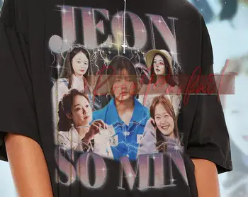 Футболка в стиле ретро JEON SOMIN - Jeon Somin Bootleg Tees, Рубашка С длинным рукавом Jeon Somin, Футболка в знак уважения Jeon Somin, Детская футболка Jeon Somin (2)