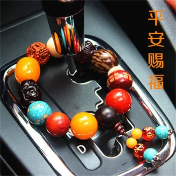 Уникальный ювелирный браслет для оформления интерьера автомобиля с семенами Бодхи, бусинами Будды и подвеской-благословением безопасного вождения