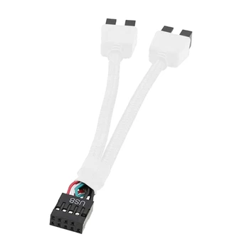 9-контактный кабель-разветвитель USB 2.0 с расширением от 1 до 2 с экранированием Повышает скорость передачи данных и обеспечивает надежную