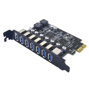 USB3.2 Передняя карта расширения GEN1 Карта адаптера PCI Express 7 Портов USB 3.0 Адаптер-концентратор Riser Card
