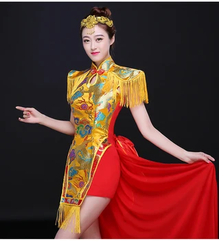 Новый джазовый танец современный танцевальный костюм сценические блестки китайский стиль guzheng performance costume стоимость исполнения женского барабанного костюма