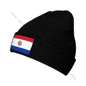 Теплая вязаная шапка-бини с флагом Парагвая, кепка на осень-зиму