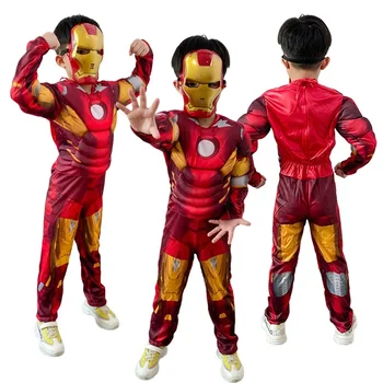 Детский костюм Железного человека, маска супергероя Обезьяны, Перчатки, подарки на Хэллоуин, День рождения для детей