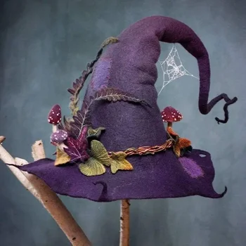 Фетровые шляпы ведьм для вечеринки в честь Хэллоуина, модные женские Маскарадные Косплей, Волшебная шляпа Волшебника для вечеринки, реквизит для одежды, Новинка