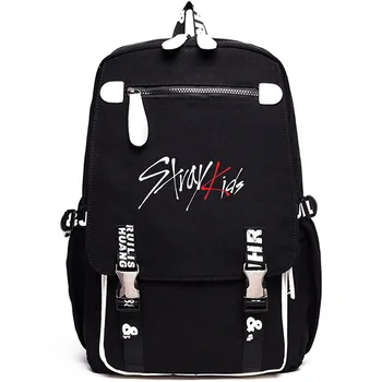 Дизайнерский рюкзак Stray KIDS, школьные сумки, дорожные сумки Mochila, Мужская сумка для мальчиков, Женская сумка для девочек, сумка для книг, Металлическая кнопка, Передняя молния, холст