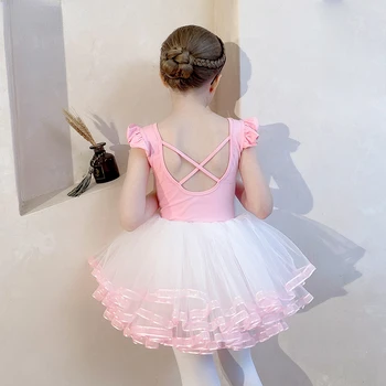 Детские балетные танцевальные костюмы, гимнастическое трико, танцевальная одежда, летнее танцевальное боди для девочек, танцевальная одежда, балетное платье-пачка
