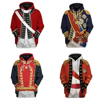 Толстовка Napoleon с капюшоном, КРАСНАЯ куртка на молнии с 3D-принтом, толстовка, костюм для косплея на Хэллоуин, мужская куртка, топ, повседневный свитер