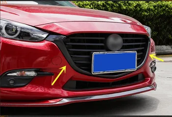 Для Mazda 3 AXELA 2017-2019 Высококачественная ABS Хромированная декоративная полоса для передней решетки радиатора с защитой от царапин автомобильные аксессуары