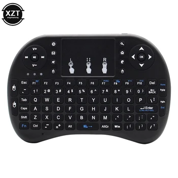 2.4G Мини Беспроводная Клавиатура С Подсветкой На Английском и Русском языках Air Mouse Remote Touchpad для Android TV Box PC I8