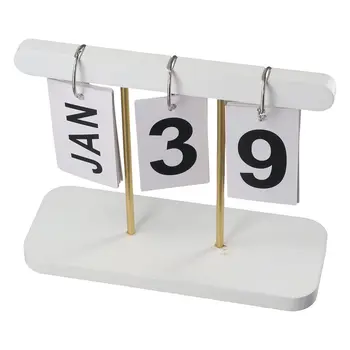 Деревянный настольный календарь Декор рабочего стола Мелкие украшения Календарь с перелистыванием страниц Многоразовый календарь Офисный
