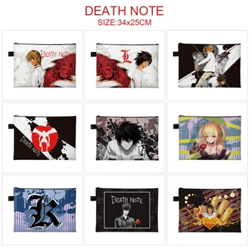 Сумка для файлов с логотипом Anime Death Note, полноцветная сумка для файлов, Информационная сумка для мальчиков и девочек, сумка для хранения канцелярских принадлежностей на молнии,