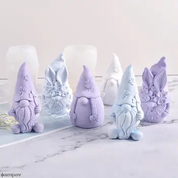 Сделай сам Силиконовая 3D-форма для пасхальной свечи в шведском стиле Tomte, форма для декора на День Святого Патрика, Форма для изготовления свечей, Формы для гномов на День Святого Валентина