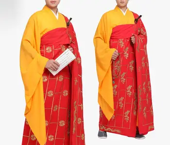 унисекс высококачественная вышивка дракон буддийский шаолиньский монах кунг-фу костюмы сутана будды зуи кеса халат дзен лайя одежда
