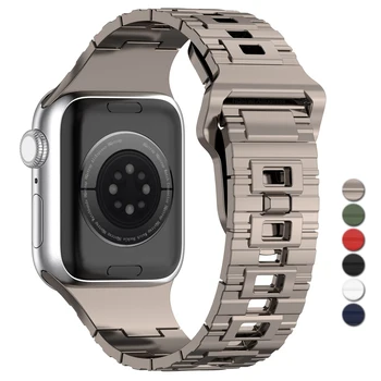 Силиконовый ремешок в стиле Mecha для Apple Watch Band 49 мм 45 мм 44 мм 41 мм 40/38/42 Браслет для Iwatch Серии 8 7 6 5 SE 4 Ремешка для наручных часов