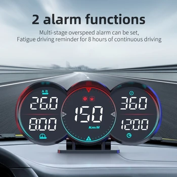 Автомобильный Спидометр Охранная сигнализация HUD Уровень головного дисплея Проектор скорости на лобовом стекле Цифровой измеритель сигнала превышения скорости