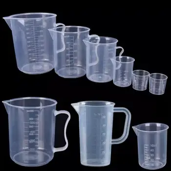 Чашка для смешивания Стандартные мерные стаканчики Визуальная шкала Премиум-класса с прозрачной градуировкой Для измерительных инструментов Мерный стаканчик для кухонных инструментов Пластик