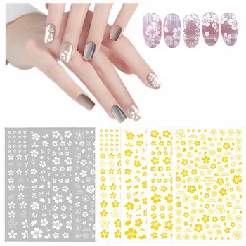 Гелевые Полоски для ногтей с Легкими Наклейками Для Ногтей Японский 3D Клей На Обратной Стороне Маленькие Наклейки Для Ногтей Белые и Золотые Бабочки для Ногтей