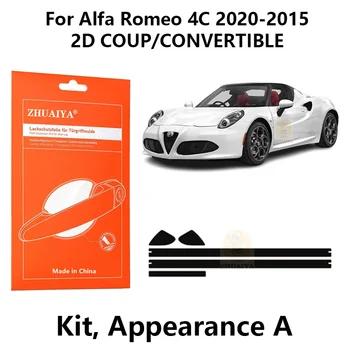 Защитная пленка для дверных краев ZHUAIYA, Защитная пленка для дверной ручки, TPU PPF для Alfa Romeo 4C 2020-2015 2D COUP/КАБРИОЛЕТ