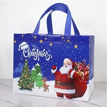 3шт Рождественские Квадратные Подарочные пакеты из нетканого материала Креативная сумка Санта Клауса