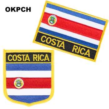 Нашивки с флагом Коста-Рики, вышитые нашивки с флагом, нашивки с национальным флагом, нашивки для одежды, украшения своими руками PT0067-2