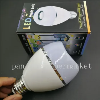 Светодиодная Лампочка Bluetooth 8 Вт E26 RGB, Меняющая Цвет, Лампа Для Беспроводного Динамика, Лампа Для Воспроизведения Музыки, Ночник