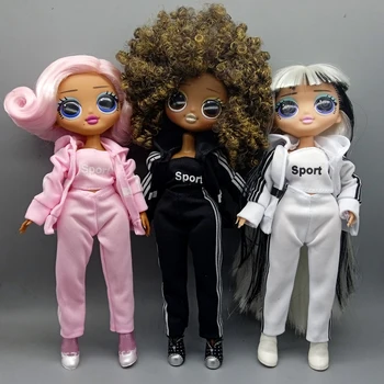 Подходит для OMG Doll Модная Кукла Розовый Спортивный Костюм Куртка + Жилет + Брюки Аксессуары Для Кукол Подарок На День Рождения Для девочек