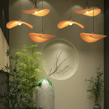 ZK50 Креативная Новая подвесная лампа из натурального бамбука ручной работы, Бамбуковые поделки, Абажур для гостиной, спальни, столовой, Светильники