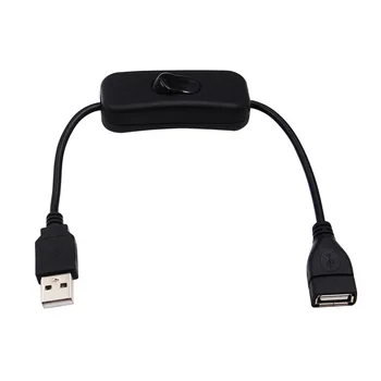 Кабель для зарядки USB 2.0 от мужчины к женщине с удлинителем включения / выключения, шнур для USB-лампы, мини-вентилятора, линия питания.