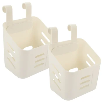 2шт Настенных корзин Корзины для хранения в ванной Пластиковые Органайзеры для туалетных принадлежностей Кухонные Держатели для хранения