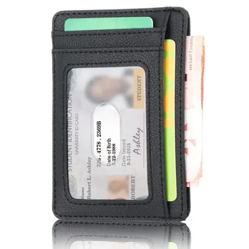 Тонкий кошелек из микрофибры с блокировкой RFID, держатель кредитной ID-карты, кошелек, тонкий чехол для денег для мужчин и женщин, модная сумка 2024 года