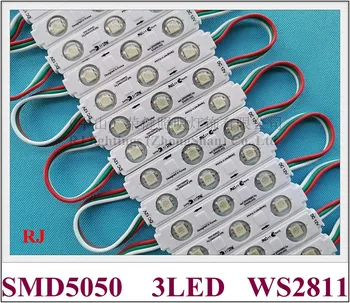 Светодиодный модуль для вывески letter полноцветный светодиодный световой модуль SMD 5050 RGB DC12V 3led 0,72 Вт Совместимость с WS 2811 UCS1903 SM16703